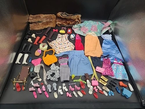 Doll Clothes Lot: Barbie Size Vintage To Modern Shoes, Dresses, Shirts. MG