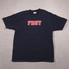 FDNY Shirt Mens XL Blue Logo Graphic Tee New York Fire Department Crewneck