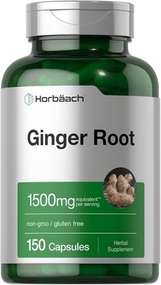 Horbäach Ginger Root Capsules 1500 mg | 150 Pills | Non-GMO, Gluten Free |... 