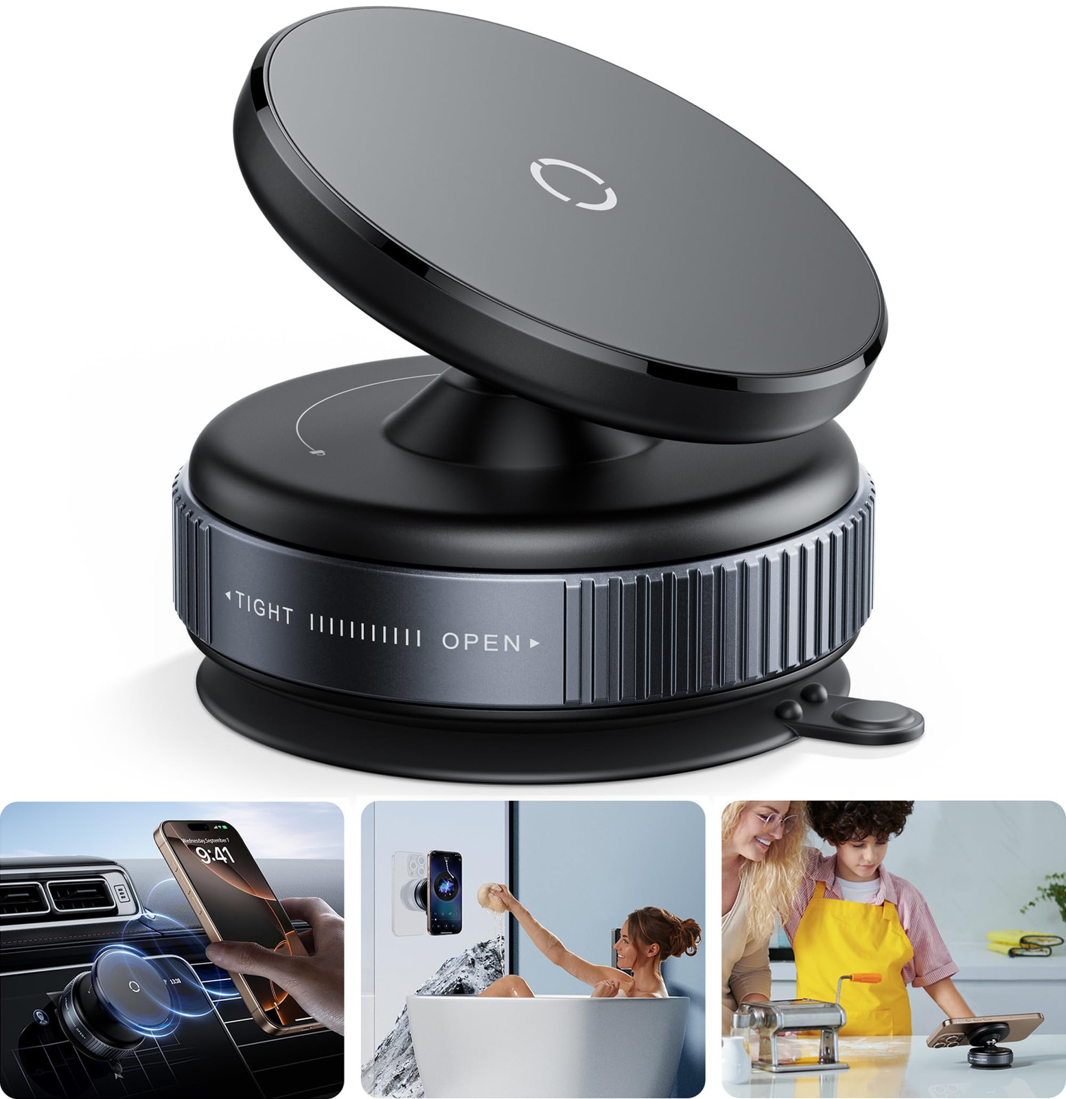 Latest Magnetic Car Phone Holder Ultra Vacuum Suction Cup Phone Mount Magneti...