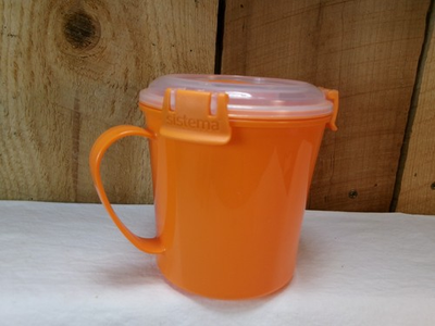#ad Sistema Microwave Reheatable Plastic 22 oz Soup Mug Container with Vented Lid $3.99