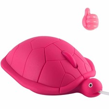 Wired Mouse, Cute Turtle Mouse, Silent Corded Computer Mouse with 1 Random Co...