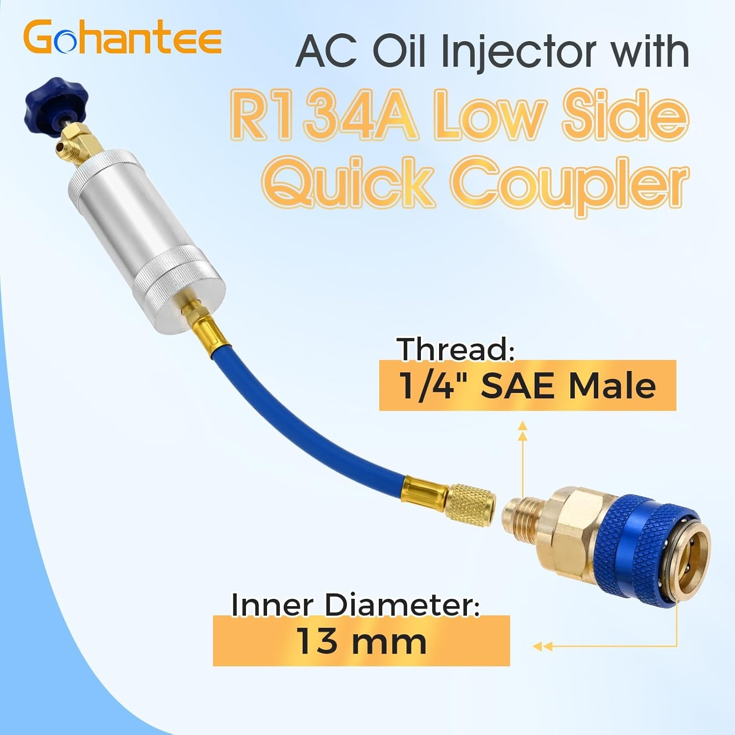 gohantee AC Oil Injector Kit for R1234YF R134A R410A Refrigerant System, Oil... 