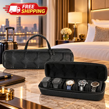 Watch Box Organizer for Men, Watch Travel Case Portable Storage Watch Display Ho