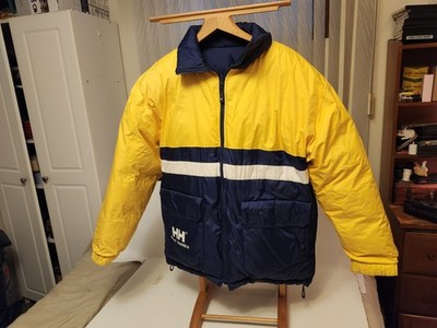 Vintage Helly Hansen Reversible Puffer Down Jacket, hip hop, Size L-XL Navy