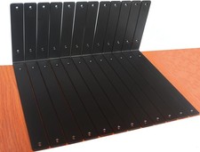 12 Pack - L 14" x H 8" x W 1.5", 5mm Thick Black Iron Shelf Brackets