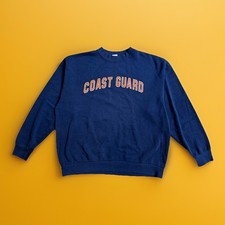 Vintage 80s USCG Coast Guard Sweatshirt Size XL, Navy Blue, Made In USA, Worn In