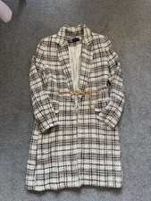 White zara Belted Trench Coat, UK 6