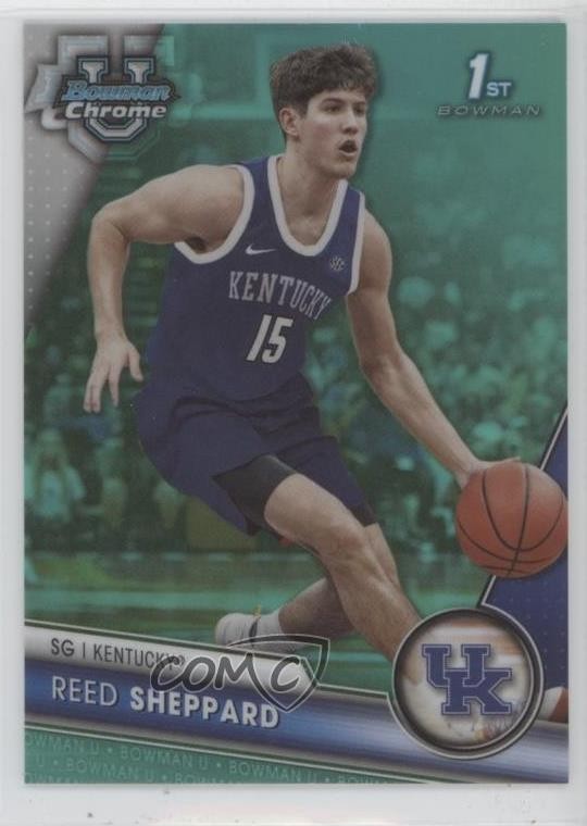 2023-24 Bowman U Chrome Aqua Refractor 244/299 Reed Sheppard #45 rf2