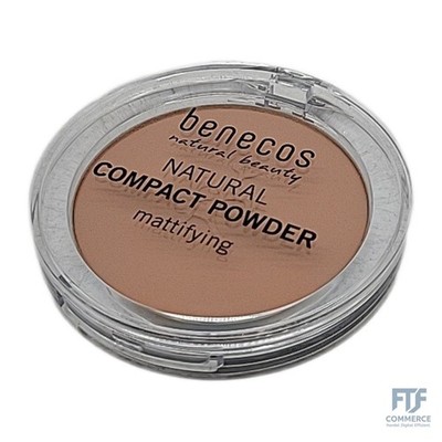 Benecos Natural Compact Powder sand - gepresstes, mattierendes Puder für ebenmäß