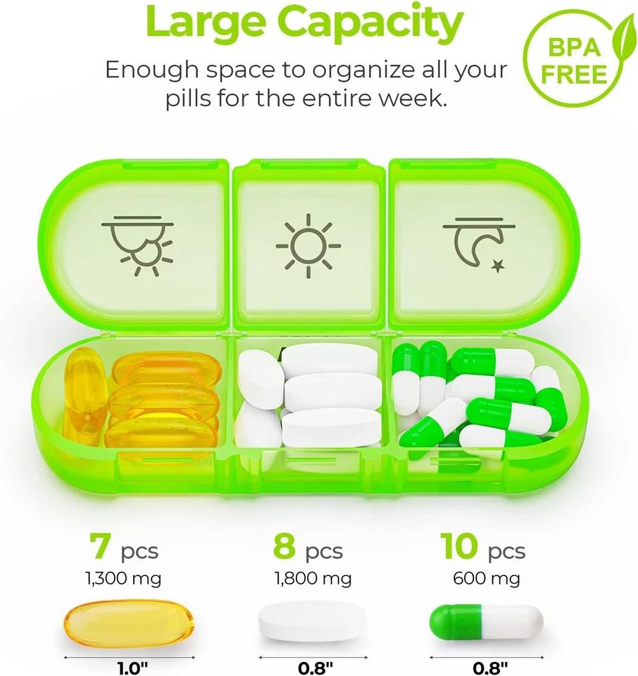 Portable Weekly Pill Box Organiser 7 Day 3 Times A Day Separate Tablet Organiser - Image 3 of 4