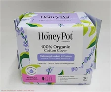 The Honey Pot Company 100% Organic Cotton Regular Pads - 20ct