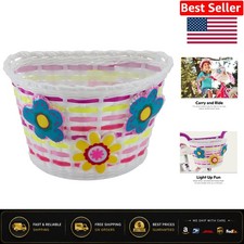 Colorful Kids Bike Basket with Light-Up Flowers - Perfect for Toys  Adventures
