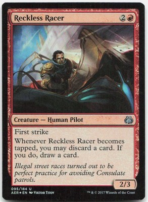 Reckless Racer 95 Uncommon Aether Revolt Magic: The Gathering Foil LP