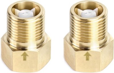 QWORK 2Pcs Brass One-way Check Valve, 1/2'' Female to 1/2 inch, Male 