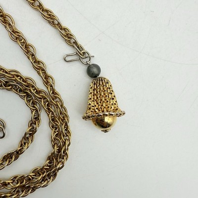 Vintage Chain Link Gold Tone Bell Accent Belt | eBay display picture 3