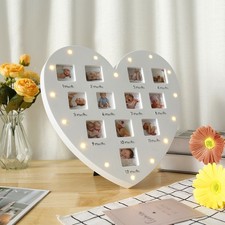 First Year Baby Picture Frame Baby Keepsake Frame with LED Light Hold tefBy