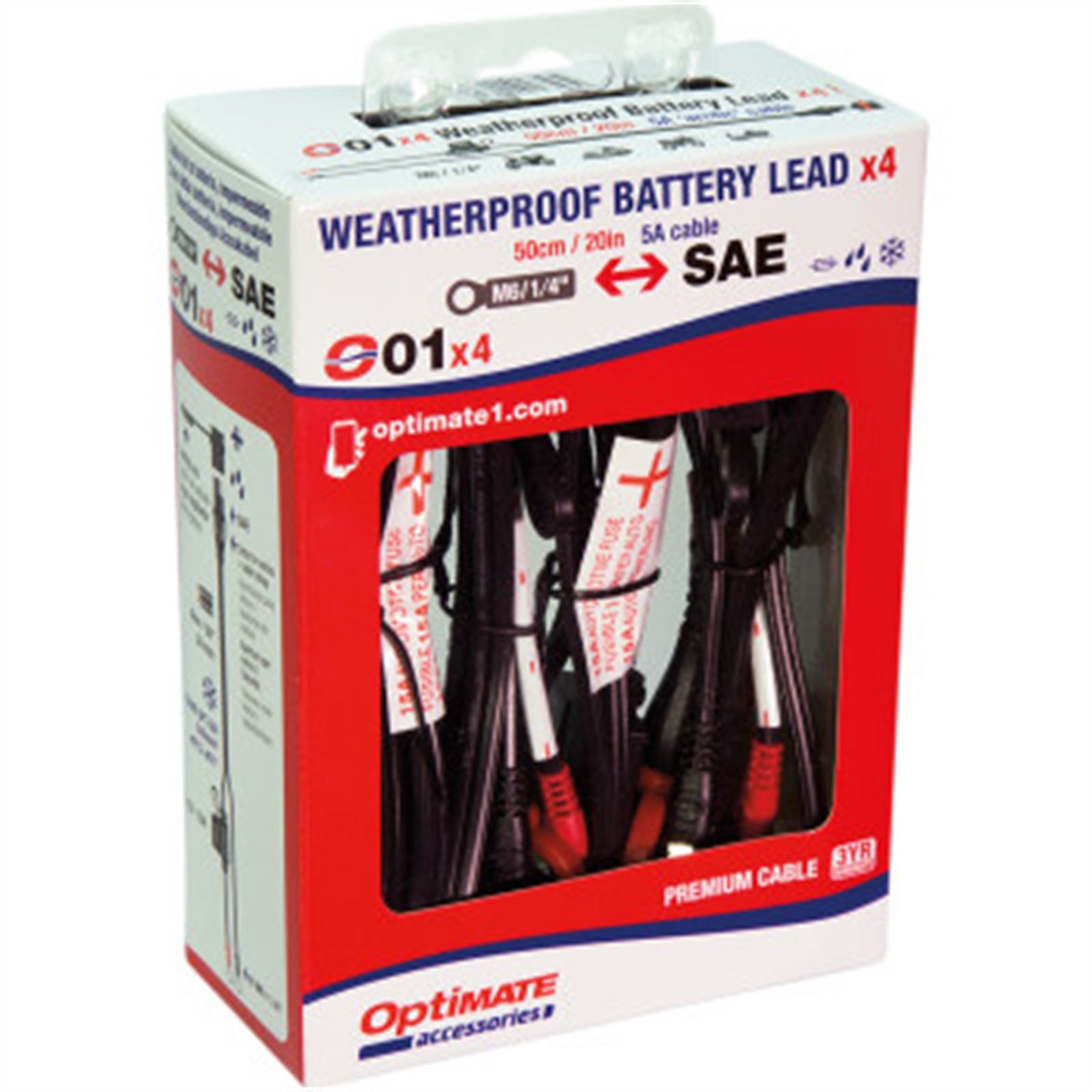 Tecmate Optimate® Permanent Battery Lead O-01 - 4/Pack O-01X4