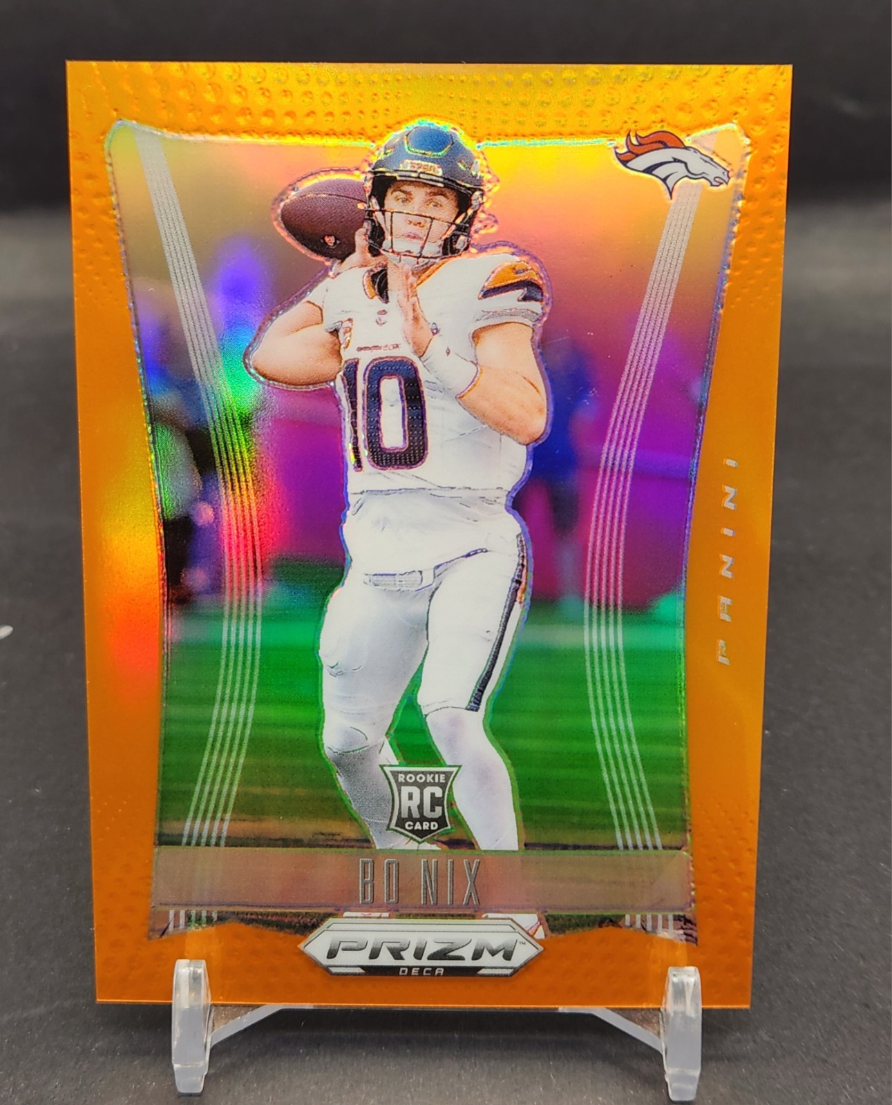 2024 Panini Prizm Deca Rookie Bo Nix Orange /49 RC #92