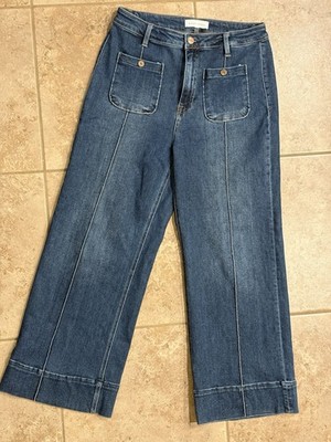 RISEN HARBORLINE HIGH RISE WIDE LEG CROP WOMENS JEANS SIZE 11/30