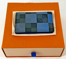 Louis Vuitton Wallet Damier Graphite Blue Card Holder Men Authentic