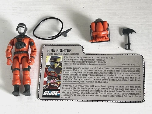 Vintage 1985 Hasbro GI Joe ARAH Barbeque v1 Action Figure Complete w/ File Card