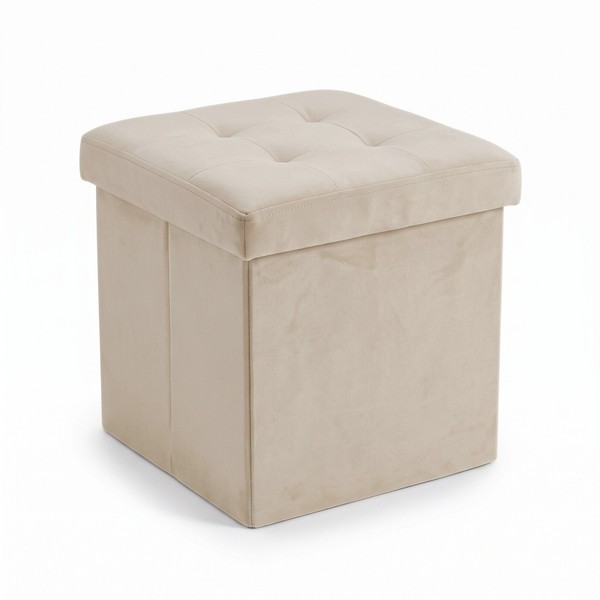 Samtige Hocker Mit Stauraum, Klappbar, 38 X 38 X 38 Cm-image