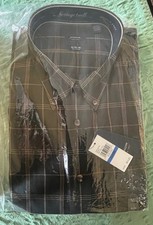 Arrow Men s Shirt NWT, Brown Plaid, Heritage Twill, Winter Moss Button Down