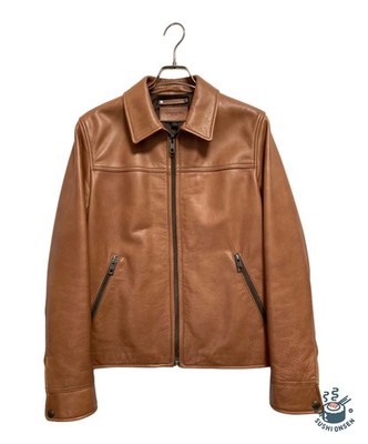 COACH Calf leather jacket Size: S Brown Men F85841 | eBay