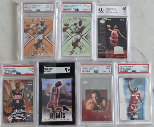 LeBron James Graded Card Lot (7) - 2003 Upper Deck Rookie Inserts PSA 10/9 SGC 9
