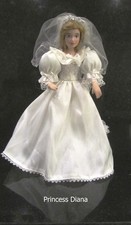 Princess Diana porcelain doll in replica wedding dresses Royal Brides Collection