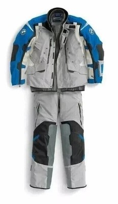 BMW Motorrad Rallye Grey Blue Men's Motorcycle Racing Jacket and pant
