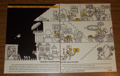 Rare Advertising Federal Post Office Family Phone From Room to Room Comic 1983