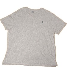 Polo Ralph Lauren Short Sleeve Light Gray V-Neck Tee T-Shirt Mens Size XXL