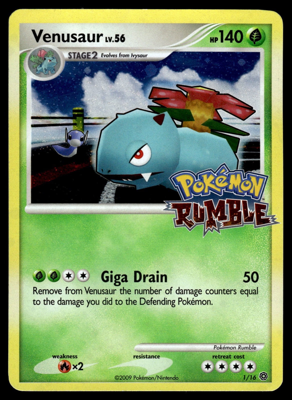 Pokémon TCG Venusaur Holo 1/16 Pokémon Rumble Stage 2 HP 140 2009