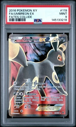 2016 POKEMON XY FATES COLLIDE #119 FULL ART/UMBREON EX PSA 9 *REGRADE?*