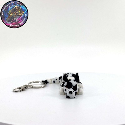 Great Dane Dog Keychain Zipper Pull Flexi Fidget Cute Puppy Articulating 3D
