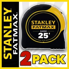 x2 - Stanley FatMax 25 Foot Tape Measure 2 Pack (33-725)
