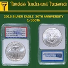 2016 silver eagle 30th anniversary MS-70 IGS BEAUTIFUL COIN 1/300 RARE