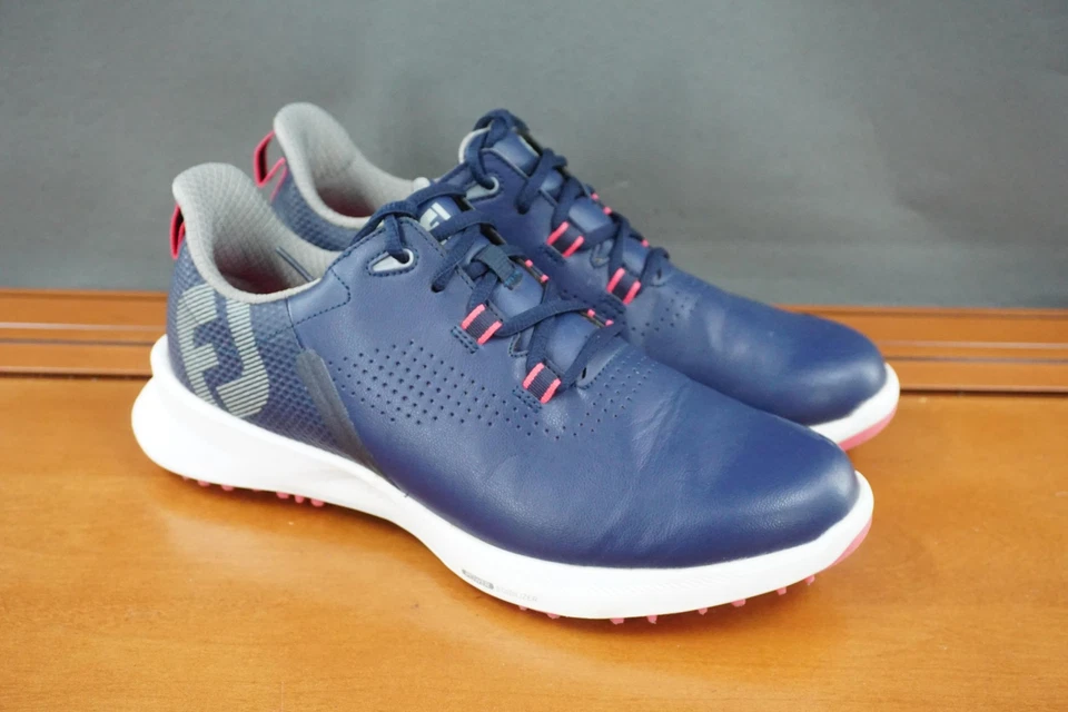 Zapatos de golf FootJoy para hombre talla 9,5 rosa marino sin clavos cómodos con cordones 92374 Foto 3 de 4