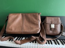 Luxury Leather Satchel Bag With Matching Pouch