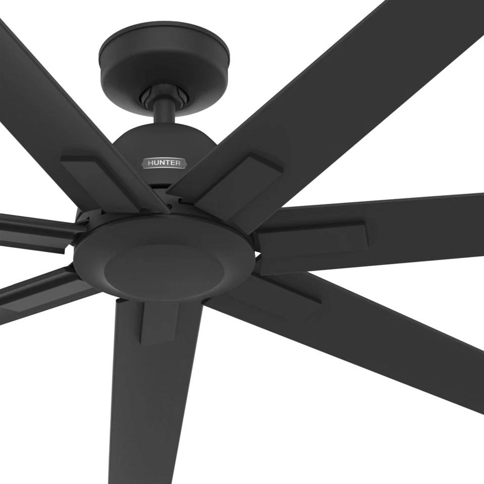 Hunter Fan 72 in Casual Matte Black Outdoor Ceiling Fan w 7 Blades and No Light