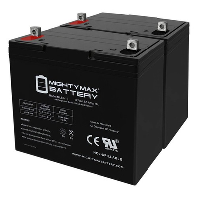 #ad Mighty Max ML55 12 12V 55AH SLA Battery PACK OF 2 $239.99