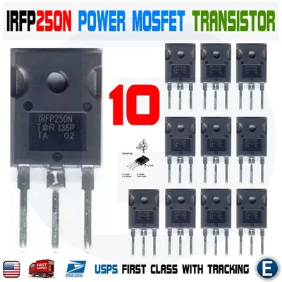 INTERNATIONAL RECTIFIER 10pcs IRFP250N IRFP250 Power MOSFET N-Channel Transistor 30A 200V TO-247 USA