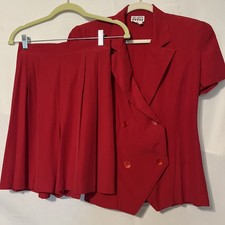 Vintage Women Shorts Set Blazer Small Red Made In USA