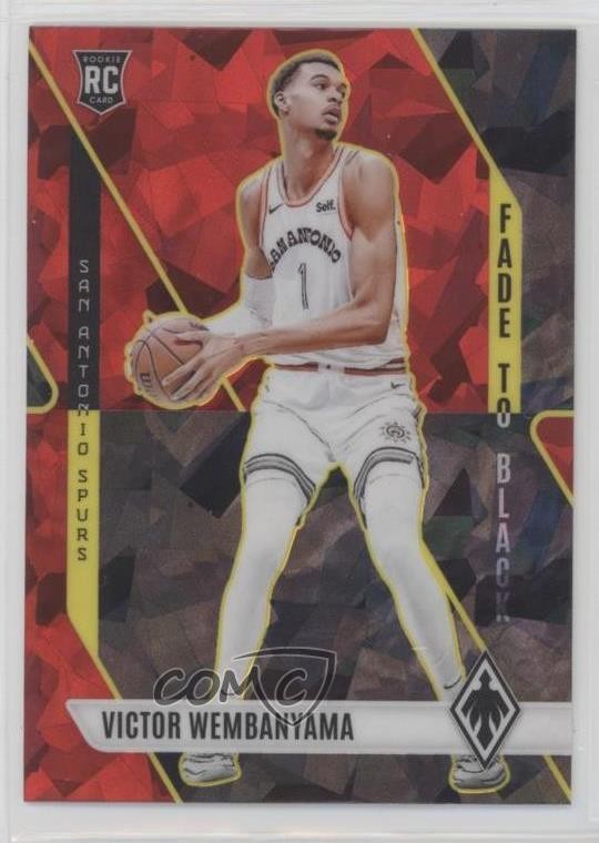 2023 Panini Phoenix Fade to Black Red Ice Victor Wembanyama #11 Rookie RC 1c35