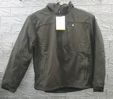 New Tidewe Soft Shell Heated Detachable Hood Full Zip Jacket Black Size XLarge