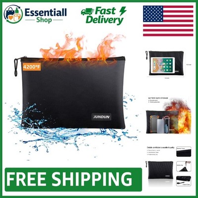 Ultimate Fireproof & Waterproof Money Bag - 14.2 x10  with Secure Zipper Closure
