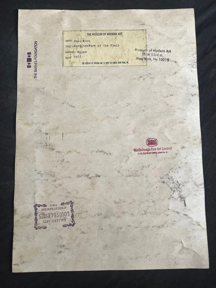 PAUL KLEE dibujo y pintura sobre papel antiguo firmado estampado vintage Foto 3 de 3