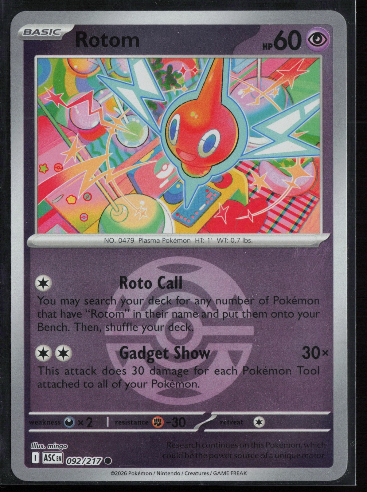 Rotom (Dusk Ball) - 092/217 - Common - Reverse Holo NM Ascended Heroes